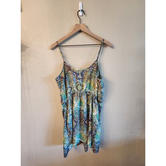 Wet Seal Rainbow Snake Skin Women's Dress Adjustable Straps SZ XL Y2K - Picture 2 of 8